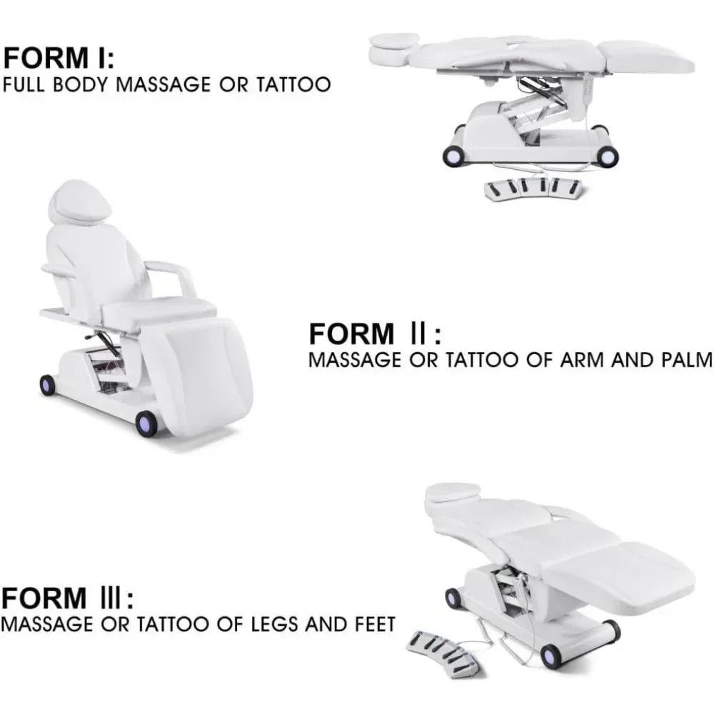 Electric Adjustable Facial Bed For Esthetician 110V With Led Light