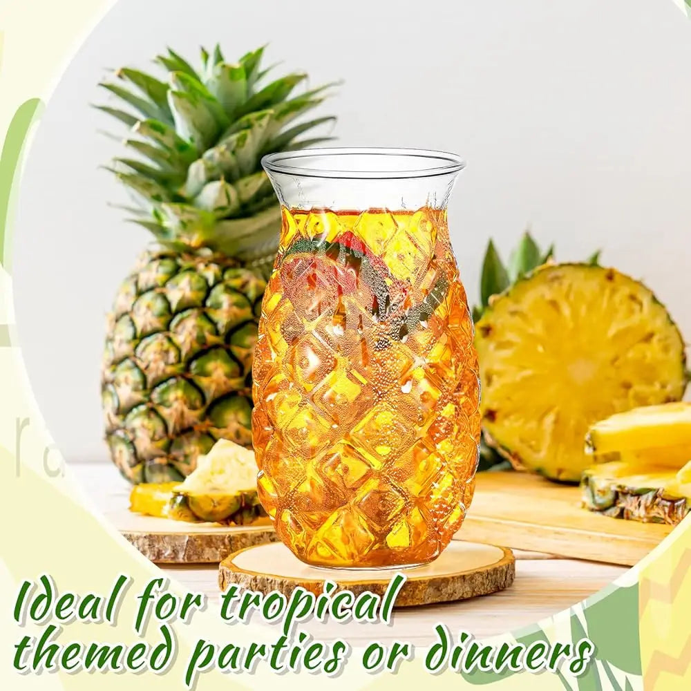 Set Of 8 Tiki Pineapple Glasses 17 Oz Retro Relief Cups Clear Pineapple Drinup For Wine Cocktail Drink I Whiskey Juice Outdoor