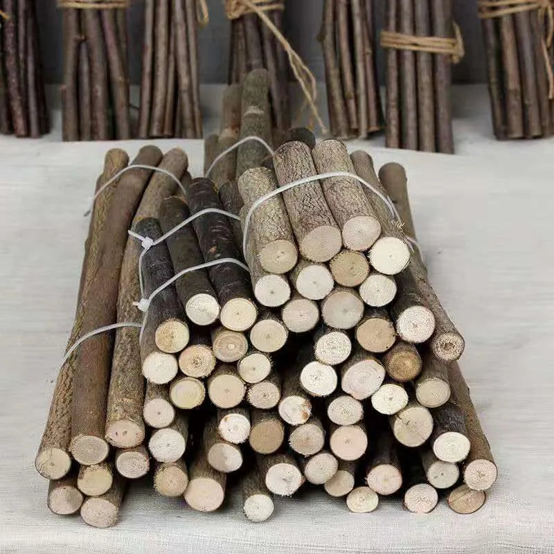 Natural Birch Twigs and Wood Log Sticks for Craft Projects