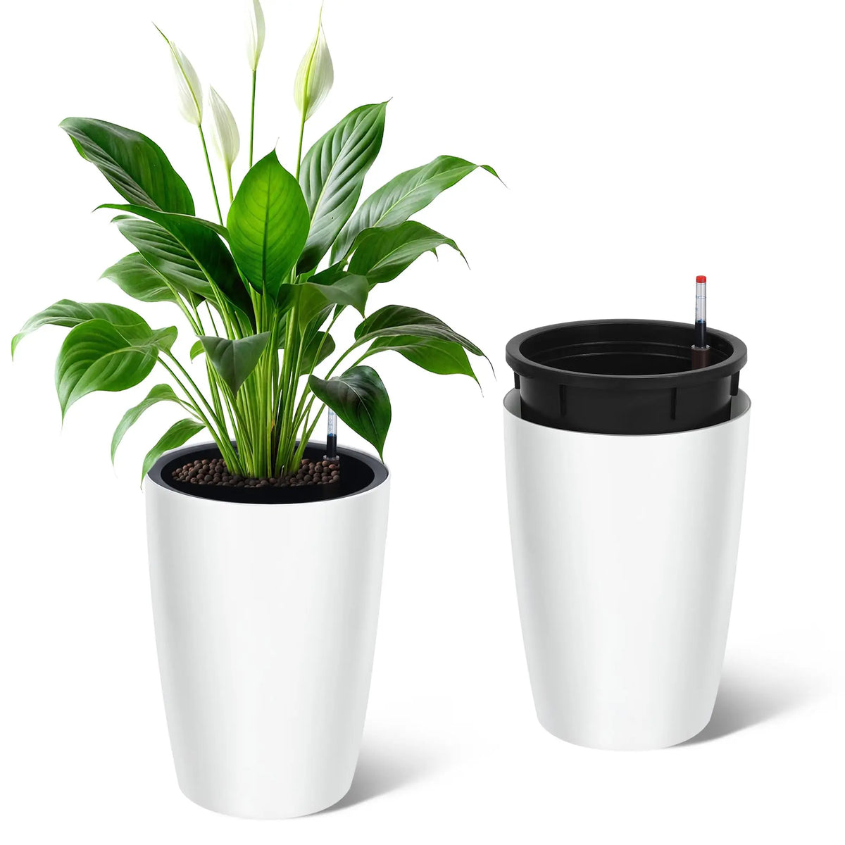 HiMiss 16 Inch Self Watering Planters With Indicator