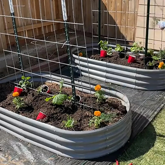 Tramull 2 Pack Galvanized Raised Garden Beds Outdoor Bottomless Planters