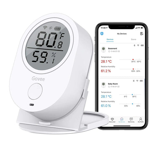 Smart WiFi Bluetooth Thermometer Hygrometer With App Alerts for Greenhouse