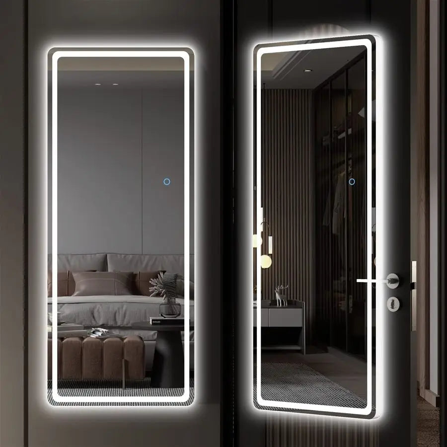 LED Door Mirror Lighted Wall Mounted Dressing Mirror