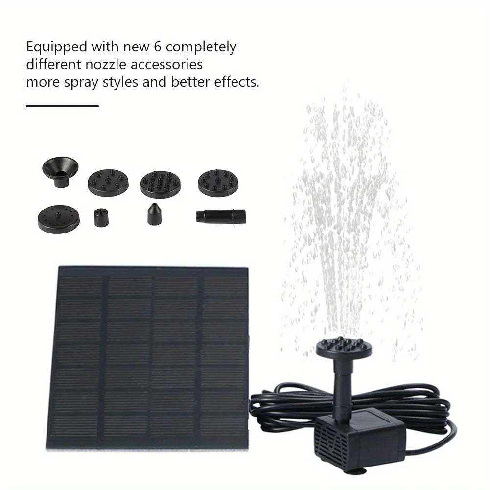 Solar Fountain With 6 Nozzles And Floating Pump