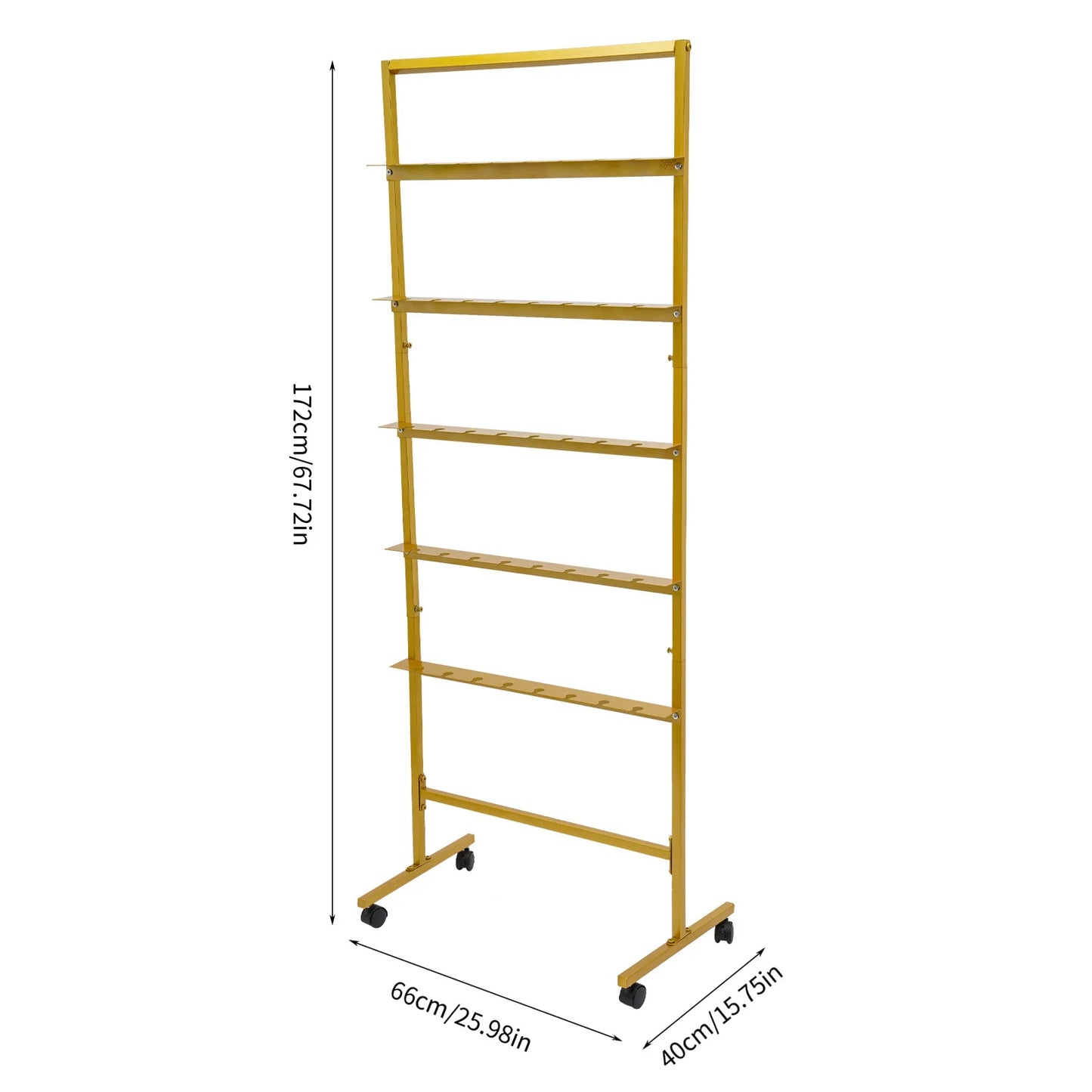 5-Tier Champagne Glass Holder, Rolling Champagne Flutes Display Stand, Gold Wine Glass Holder for Weddings & Party Decor