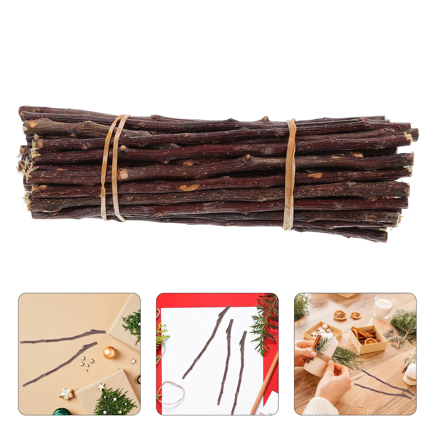 Natural Birch Twigs and Wood Log Sticks for Craft Projects