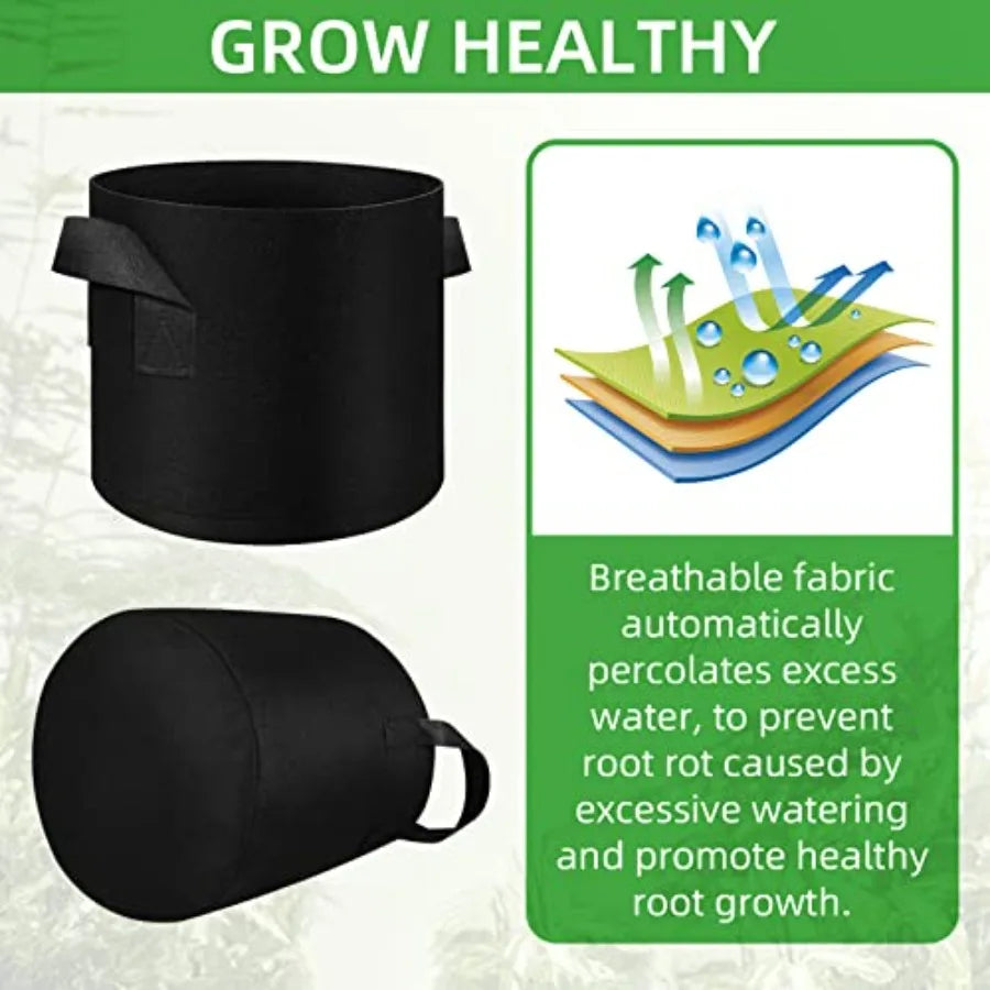 Breathable Felt Grow Bags With Handles For Garden Plants