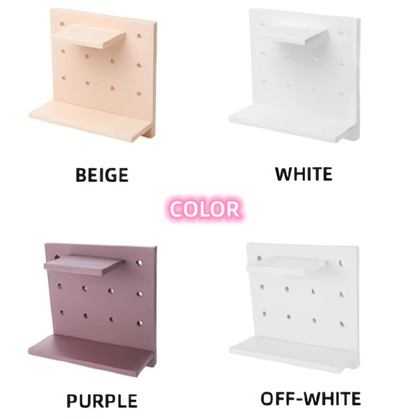 Adjustable Wall Mounted Pegboard Shelf Organizer For Home Office