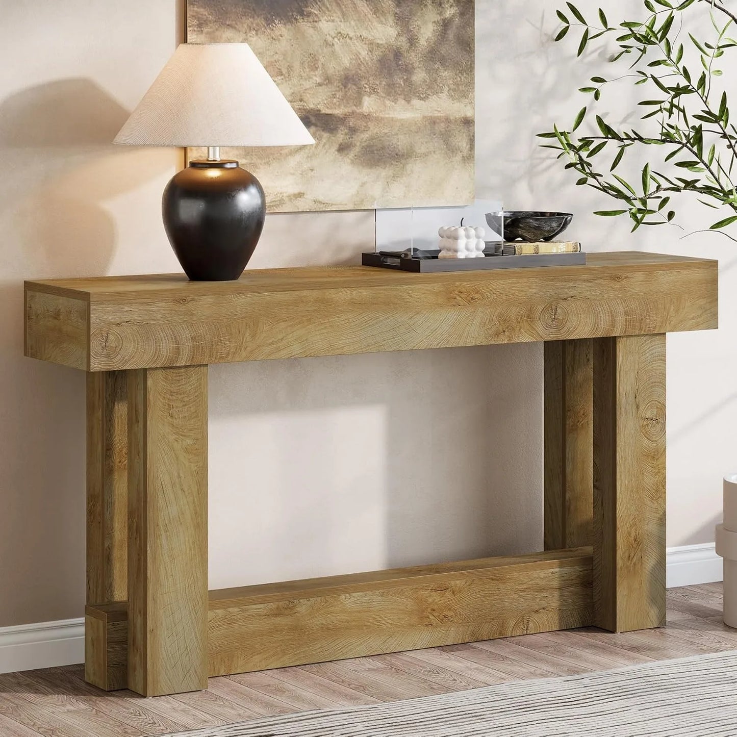 Little Tree Two-Tier Wood Console Table for Entryway