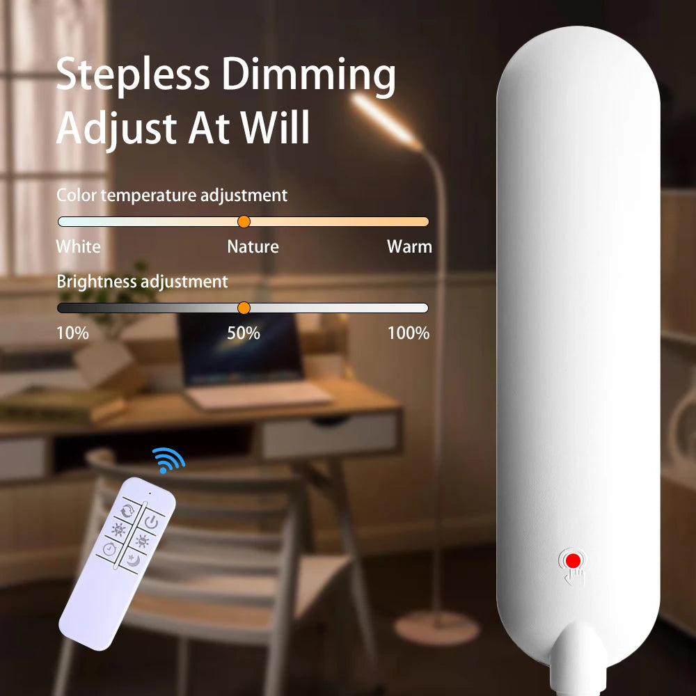 XKZMGD LED Floor Lamp With Gooseneck Dimmable Remote Control