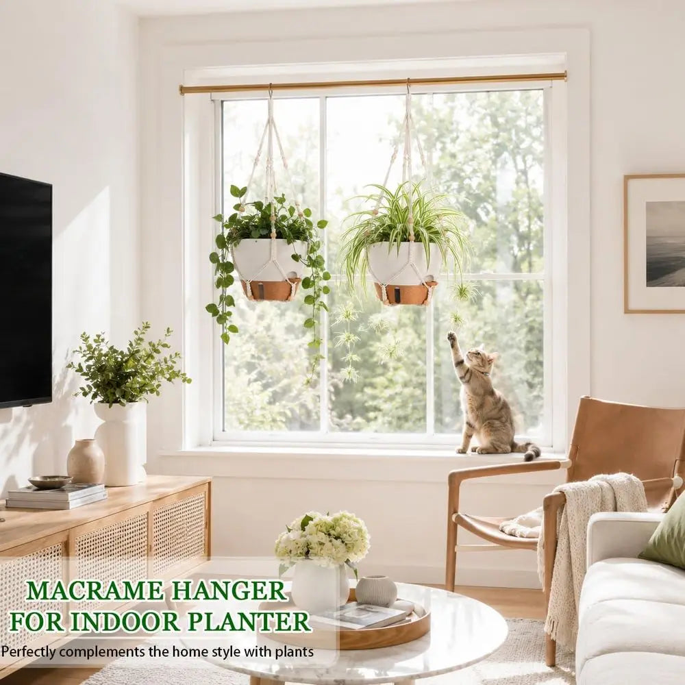 10 Inch Self Watering Hanging Planters Indoor Outdoor Baskets With Drainage