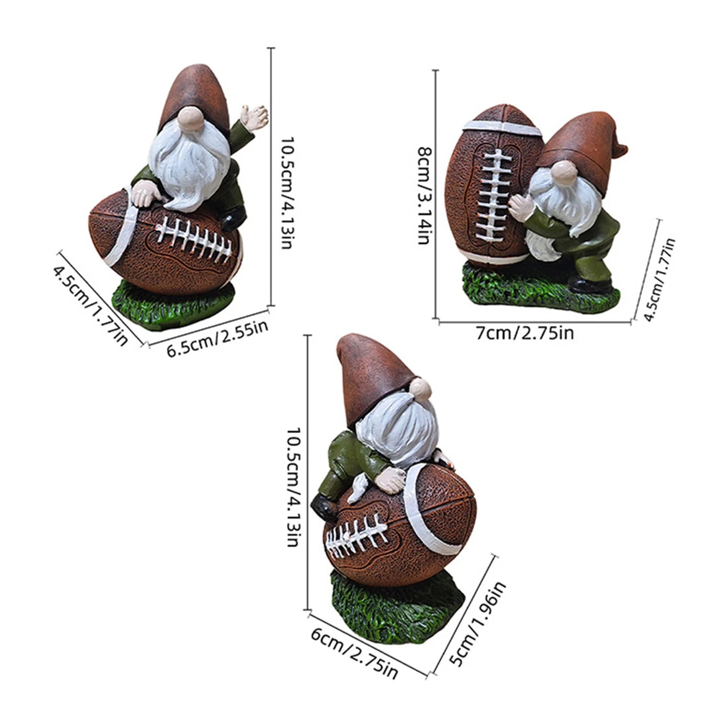 Rugby Gnome Statue Resin Decoration For Super Bowl Outdoor Garden