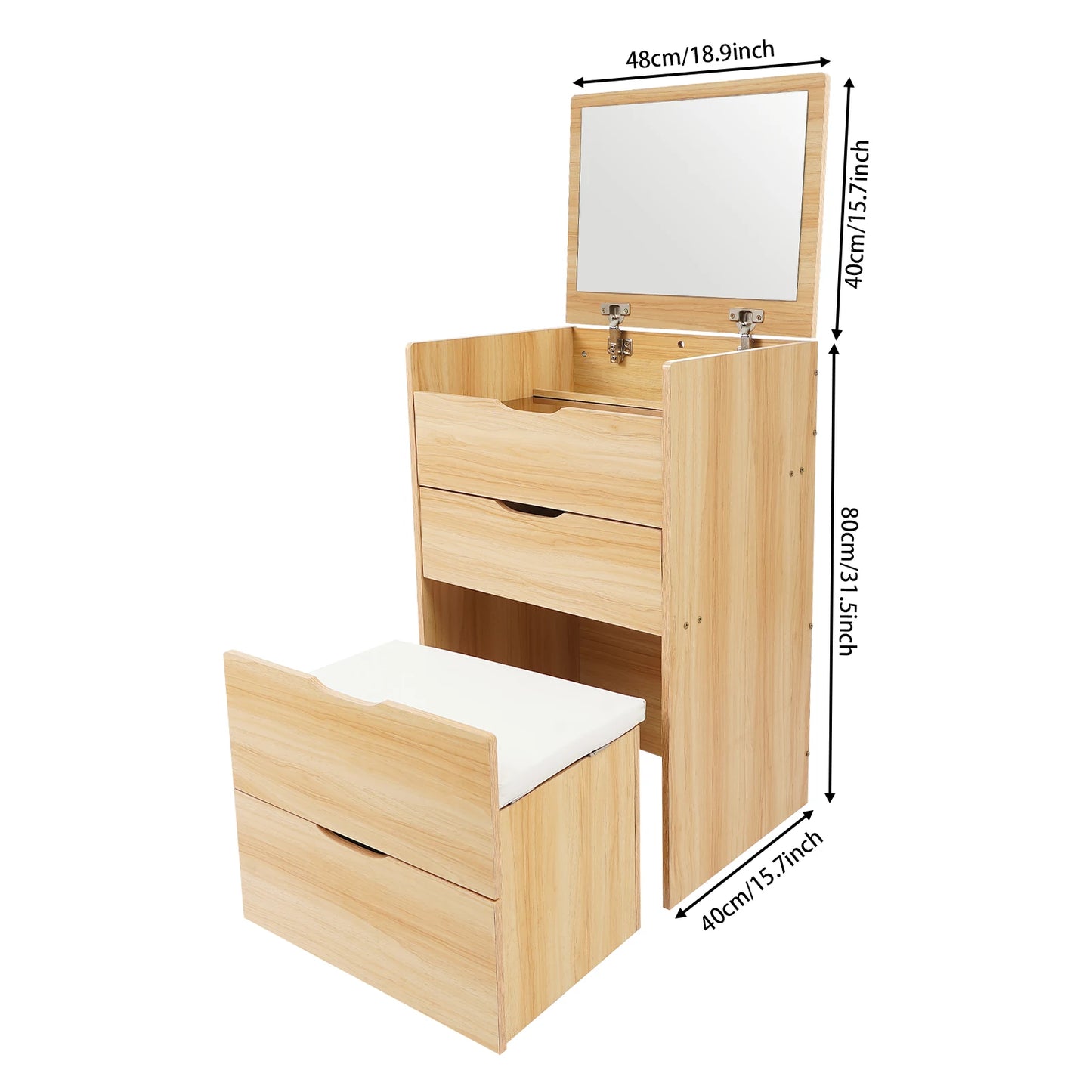 Modern Vanity Desk Vanity Desk With Makeup Stool Makeup Vanity Table  For Homes, Apartments, Dormitories 40*48*80cm