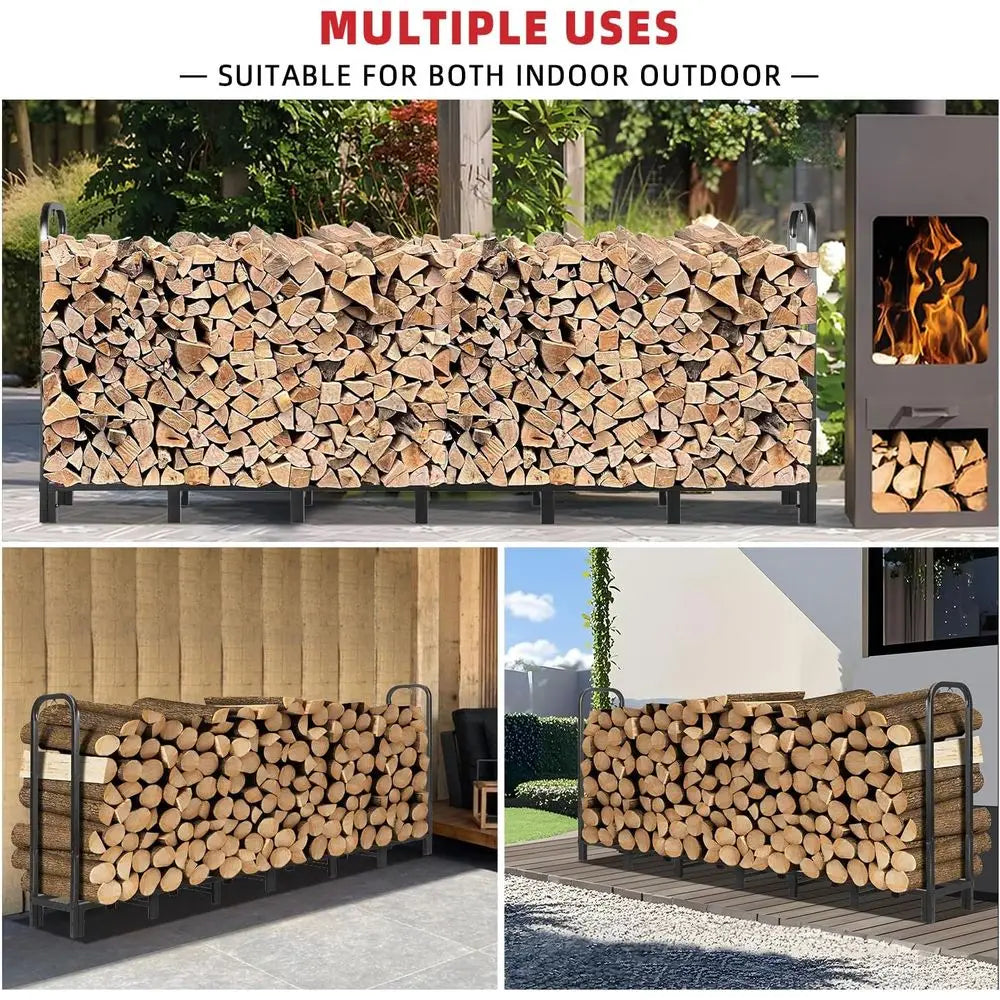 Outdoor Heavy-Duty Adjustable Log Storage Rack