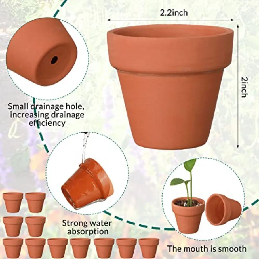 Mini 2 Inch Terracotta Pot Bulk Small Plant Pots Nursery Flower With Drainage Holes