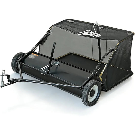 Tow Behind Lawn Sweeper With Adjustable Brush Height