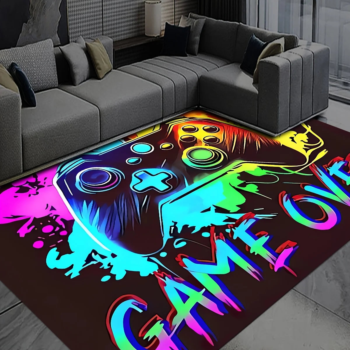 Gaming Elements Tibetan Area Rug 100 Percent Polyester Non Slip