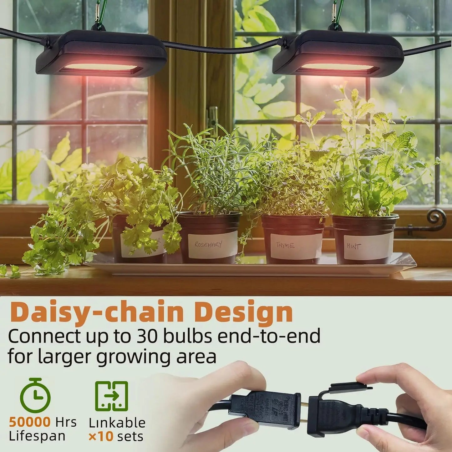 Outdoor LED Grow Light Full Spectrum 3 Bulbs IP65 Waterproof