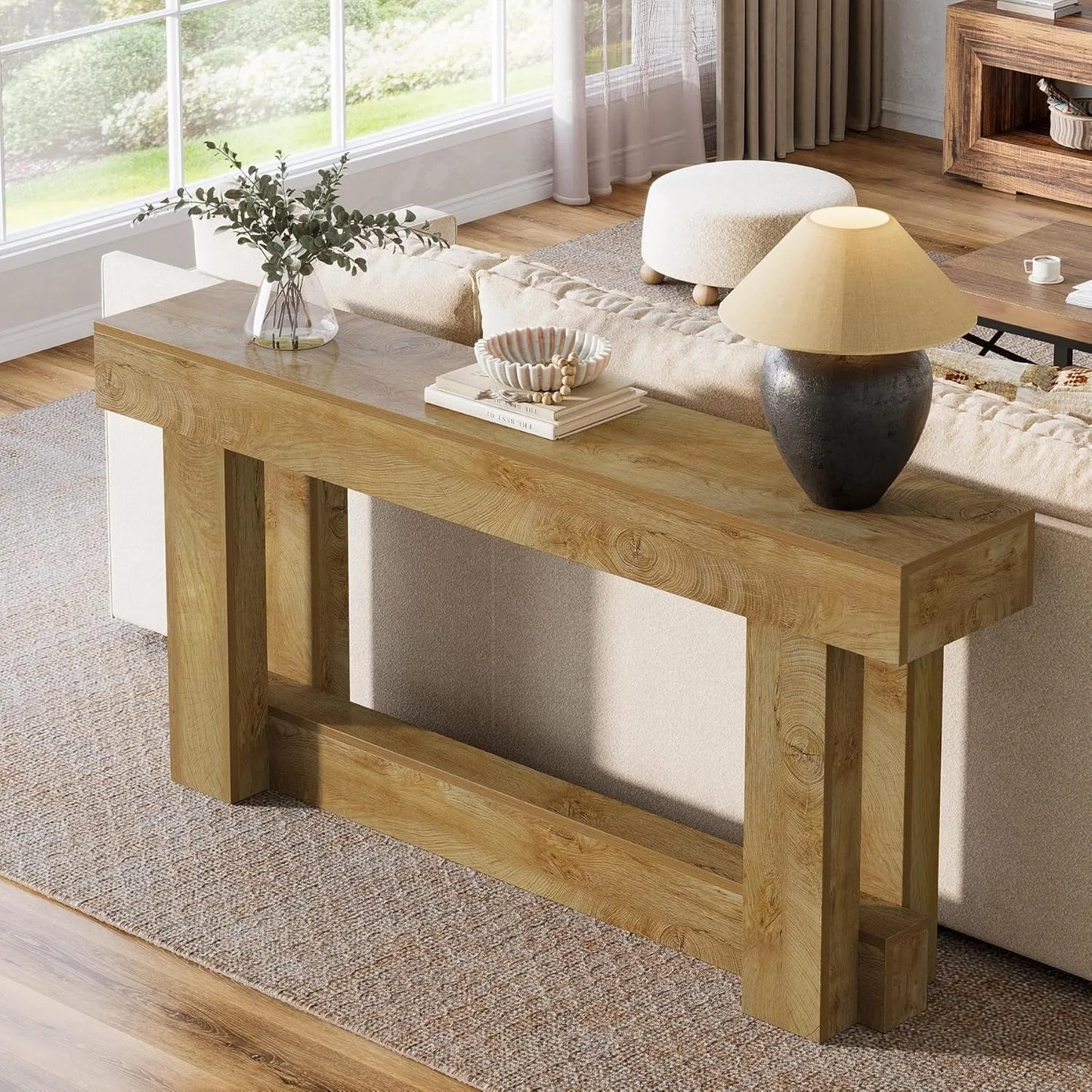 Little Tree Two-Tier Wood Console Table for Entryway