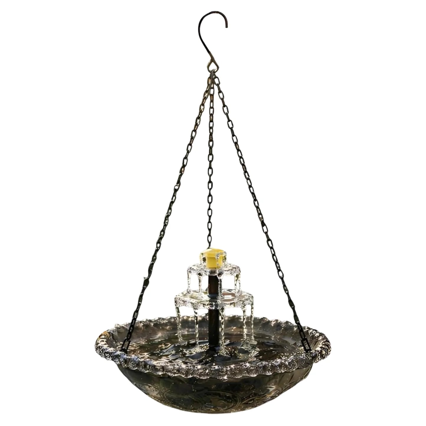 Solar Cascade Hanging Bird Bath Fountain For Garden Patio