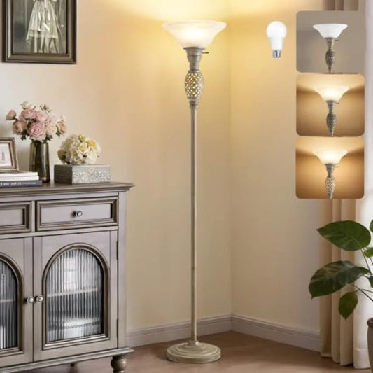70" Torchiere Floor Lamps with NightLight - Victorian Style Vintage Floor Lamp for Living Room, Bedroom, Office - Retro Floor L