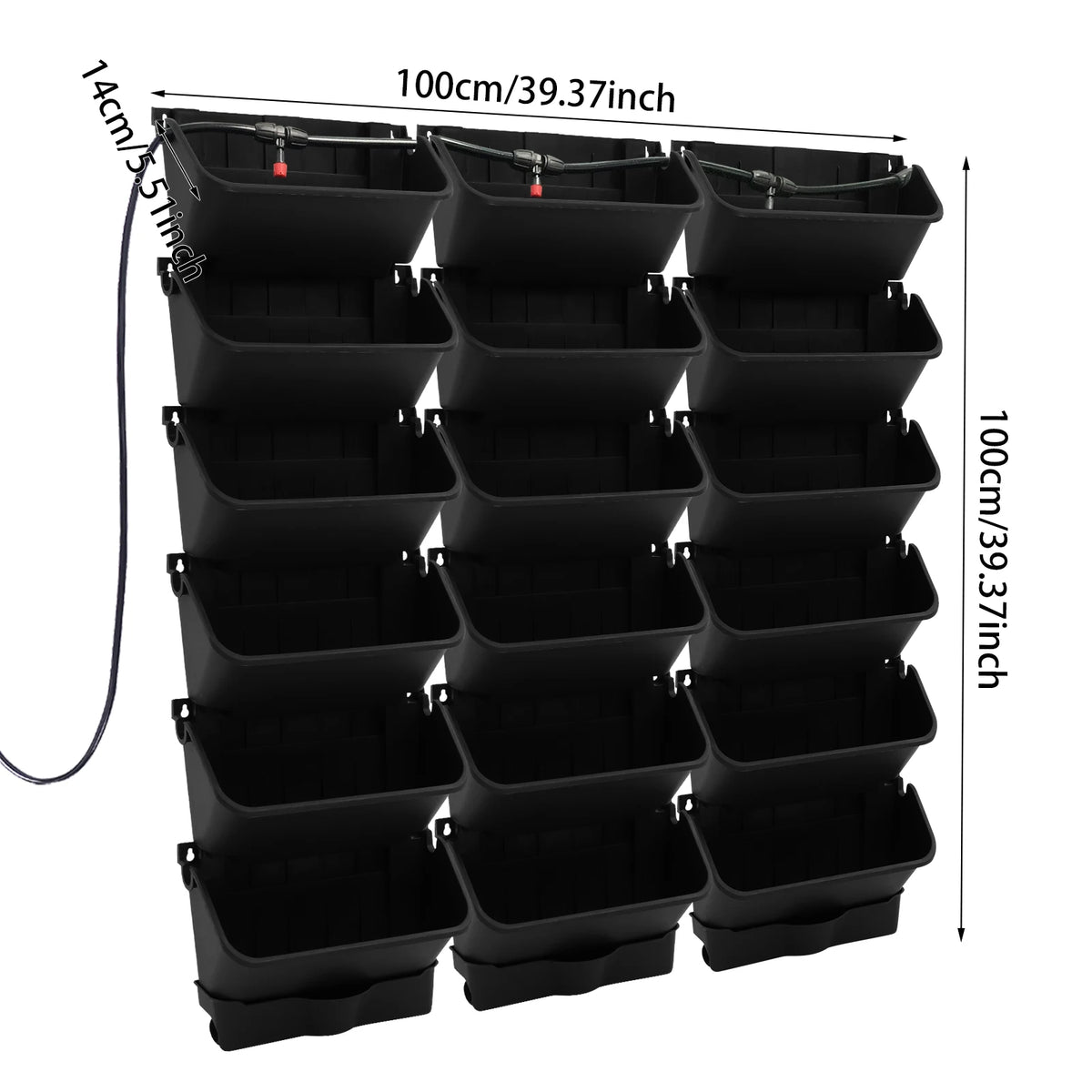 Bymaocar 18 Pots Vertical Wall Planter With Self Watering Timer