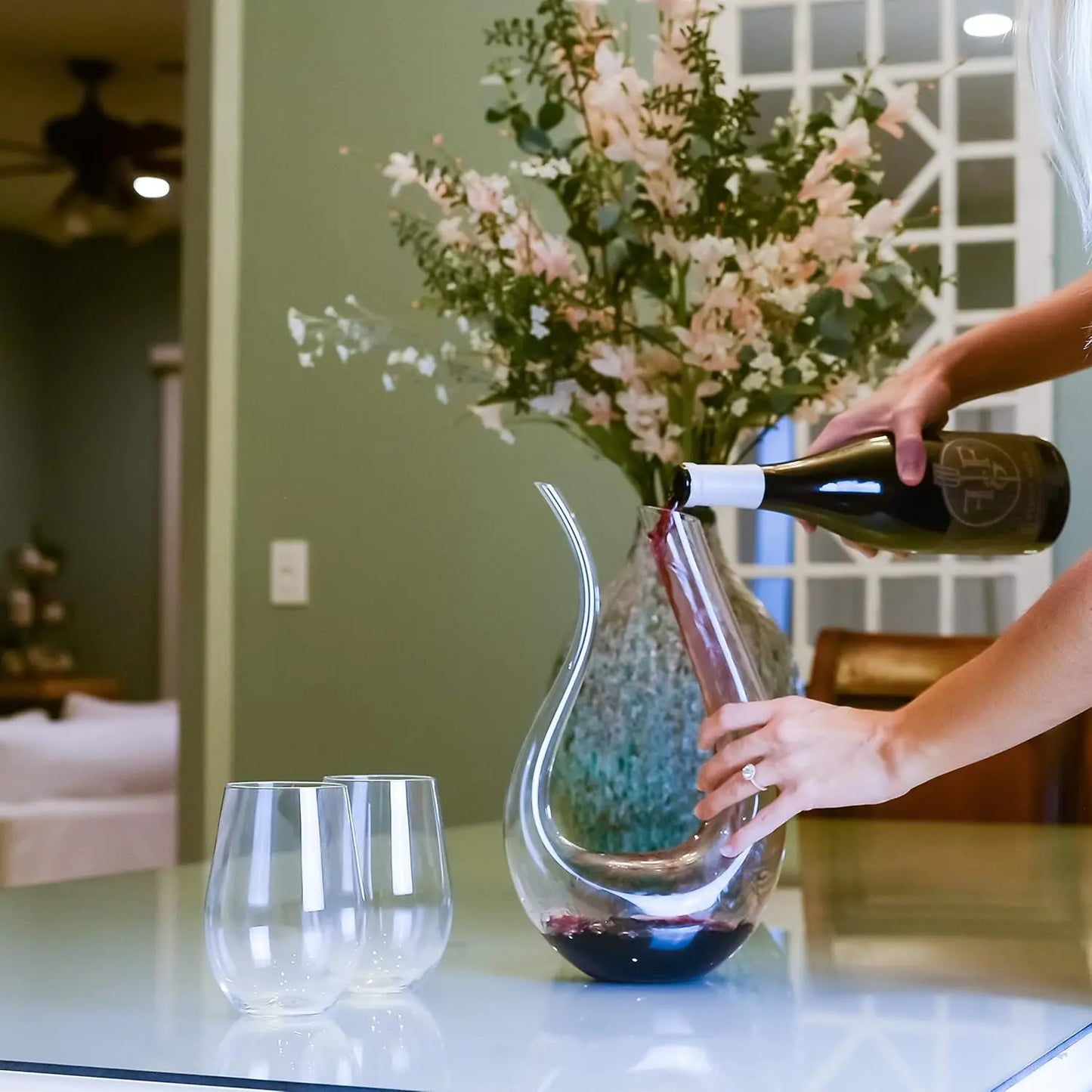 Galashield Wine Decanter Lead-Free Crystal Glass Aerator