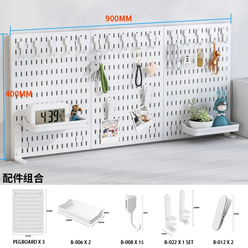 Desktop Pegboard Height Adjustable Standing Storage Rack For Home Office