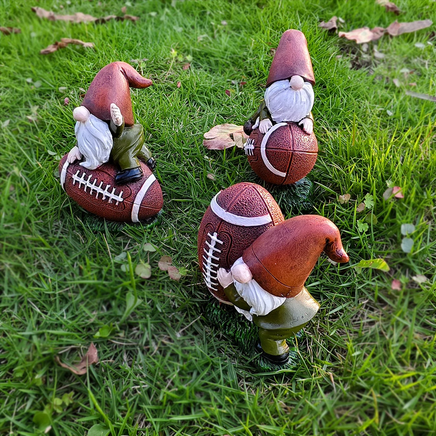 Rugby Gnome Statue Resin Decoration For Super Bowl Outdoor Garden