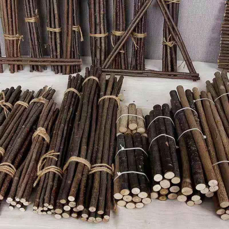 Natural Birch Twigs and Wood Log Sticks for Craft Projects