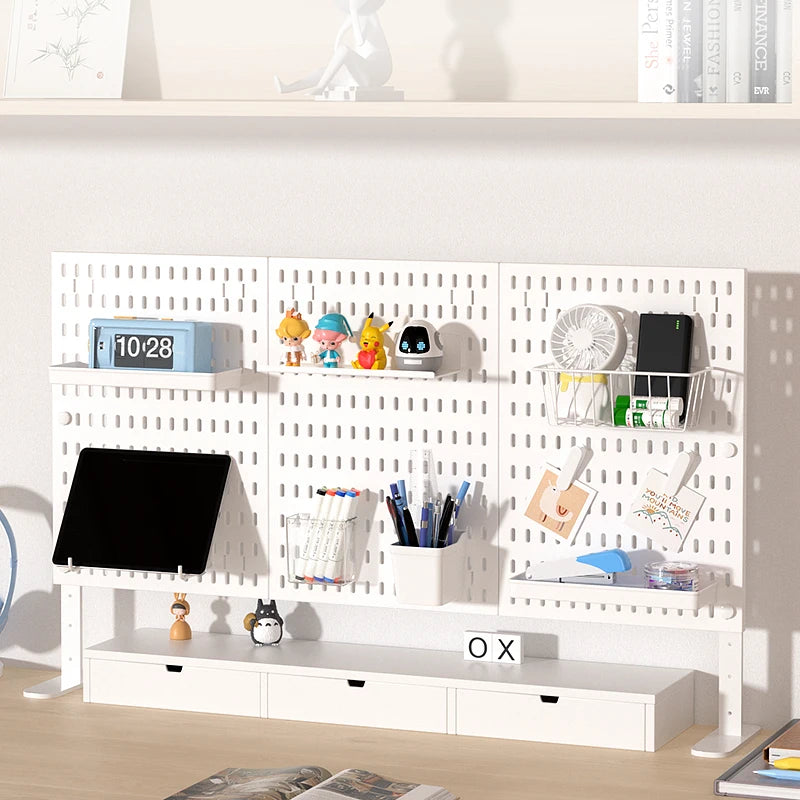 Desktop Pegboard Height Adjustable Standing Storage Rack For Home Office