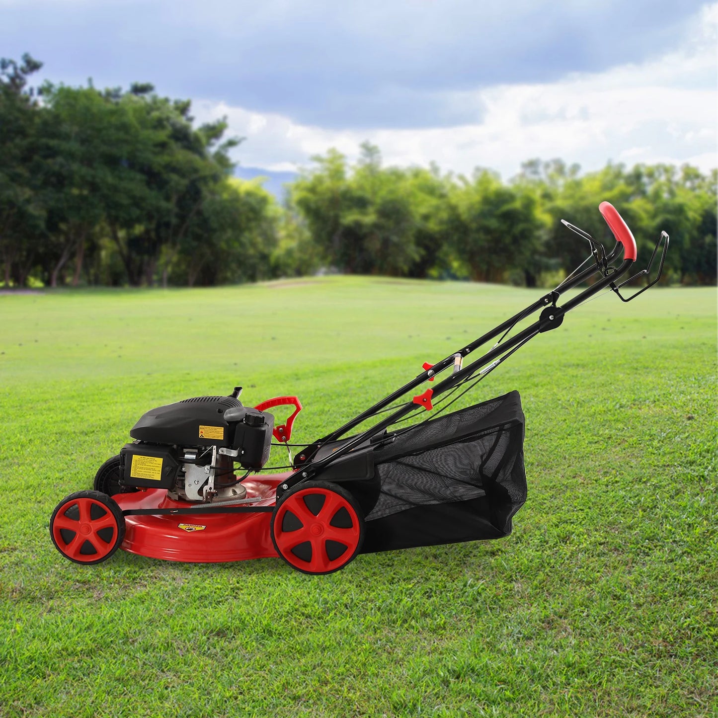 CNCEST 4-Stroke Petrol Lawn Mower Self Propelled 3-In-1 With Bag