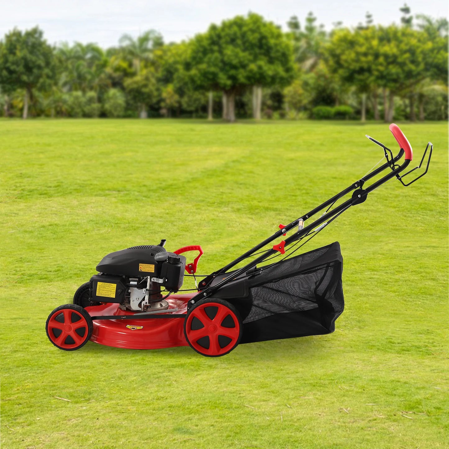 CNCEST 4-Stroke Petrol Lawn Mower Self Propelled 3-In-1 With Bag