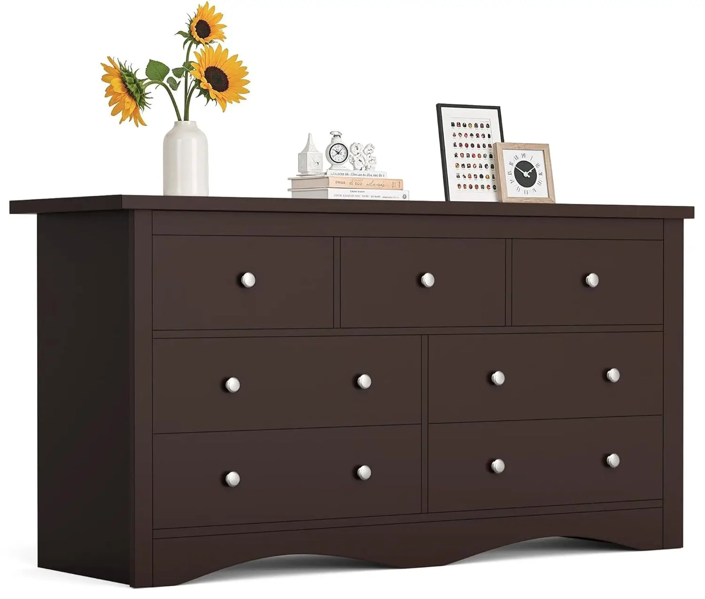 Furmax Dresser for Bedroom 7 Wood Dresser Chest of Drawers TV up to 65 inch TV Stand Storage Chest Drawers Hallway Entryway