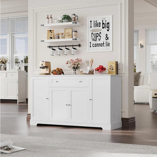 HiMISS Modern Wood Sideboard Buffet Cabinet With Storage