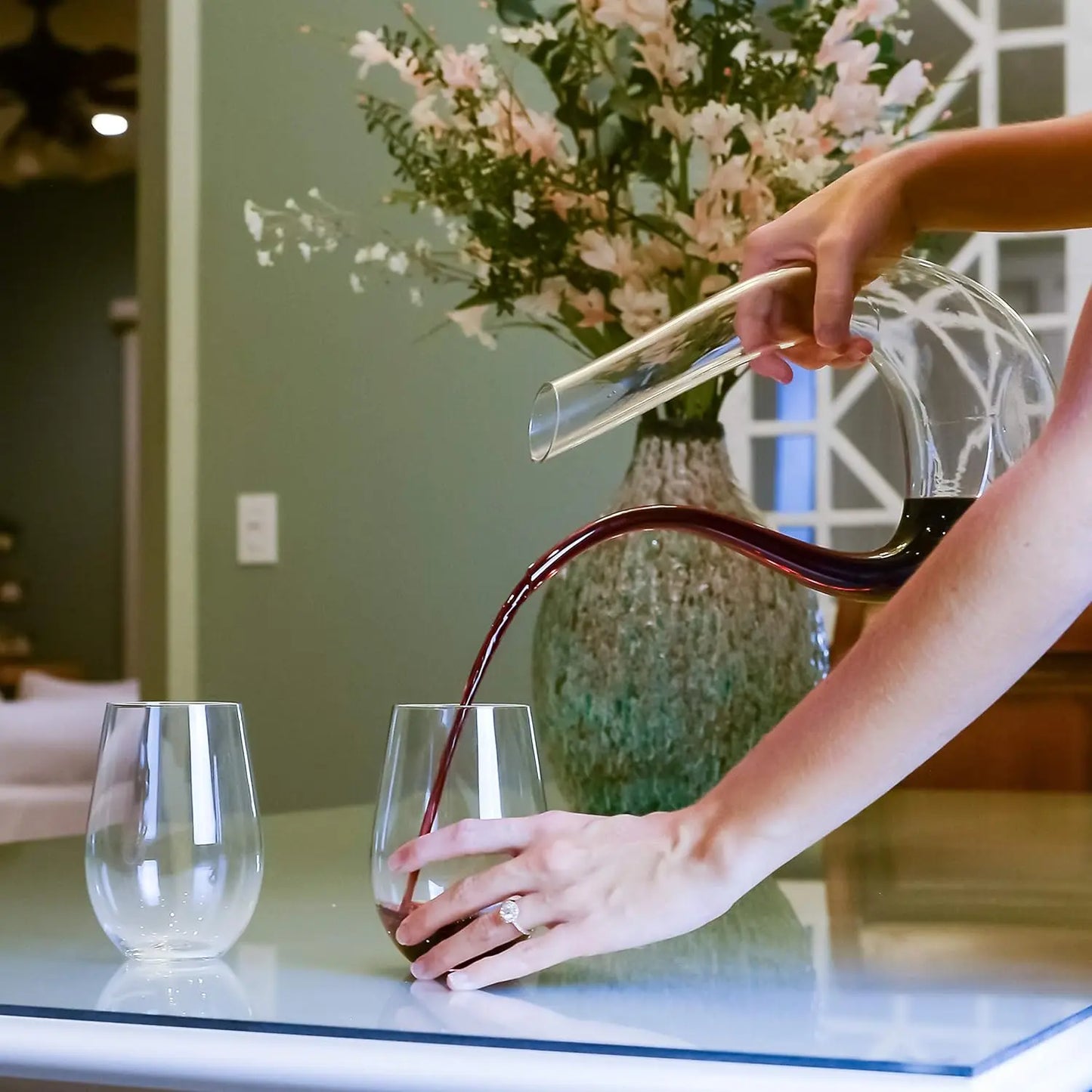 Galashield Wine Decanter Lead-Free Crystal Glass Aerator