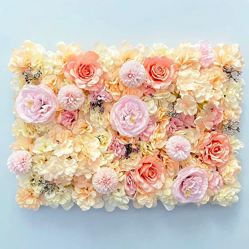 Pink Silk Rose Flower Wall Artificial Flower For Wedding Decoration BabyShow Party Birthday Gift Home Backdrop Decor