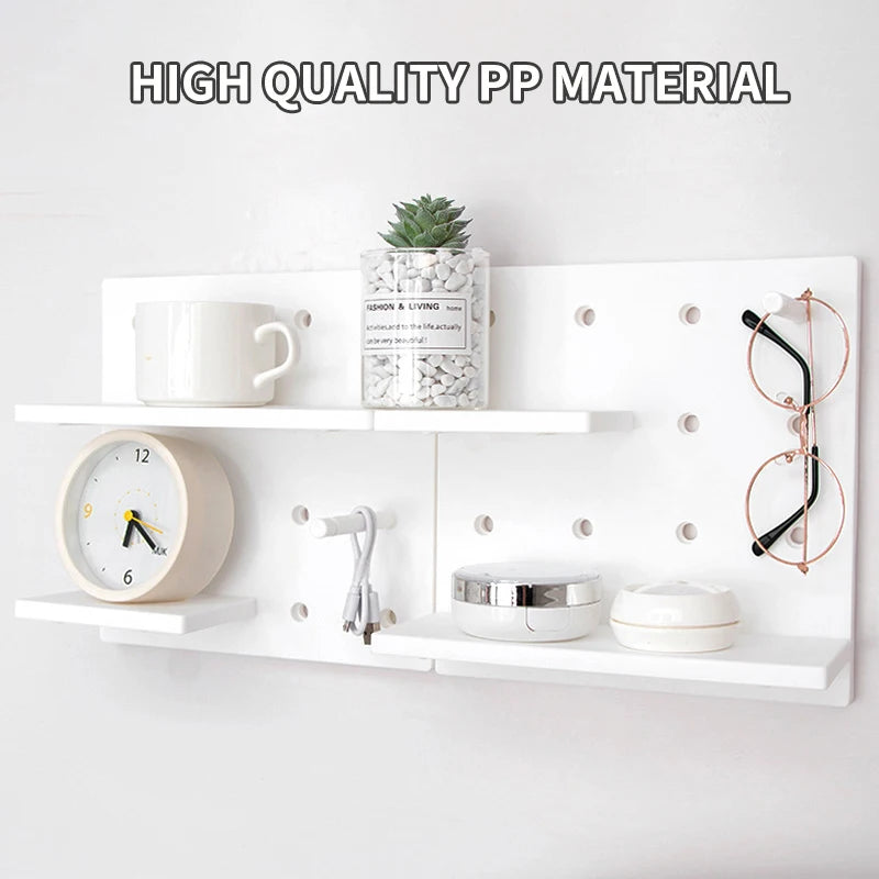 Perforation Free Wall Mount Plastic Shelving for Bathroom and Dorm
