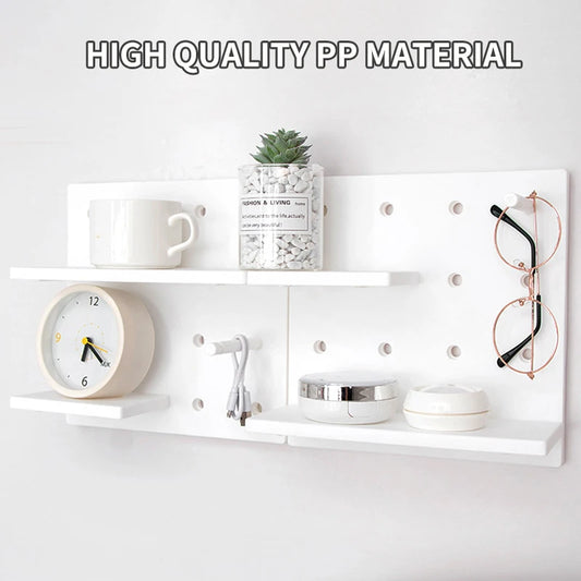 Perforation Free Wall Mount Plastic Shelving for Bathroom and Dorm