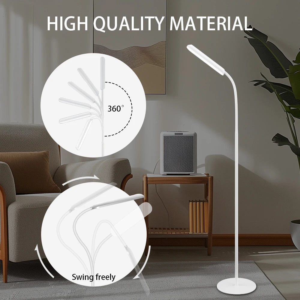 XKZMGD LED Floor Lamp With Gooseneck Dimmable Remote Control