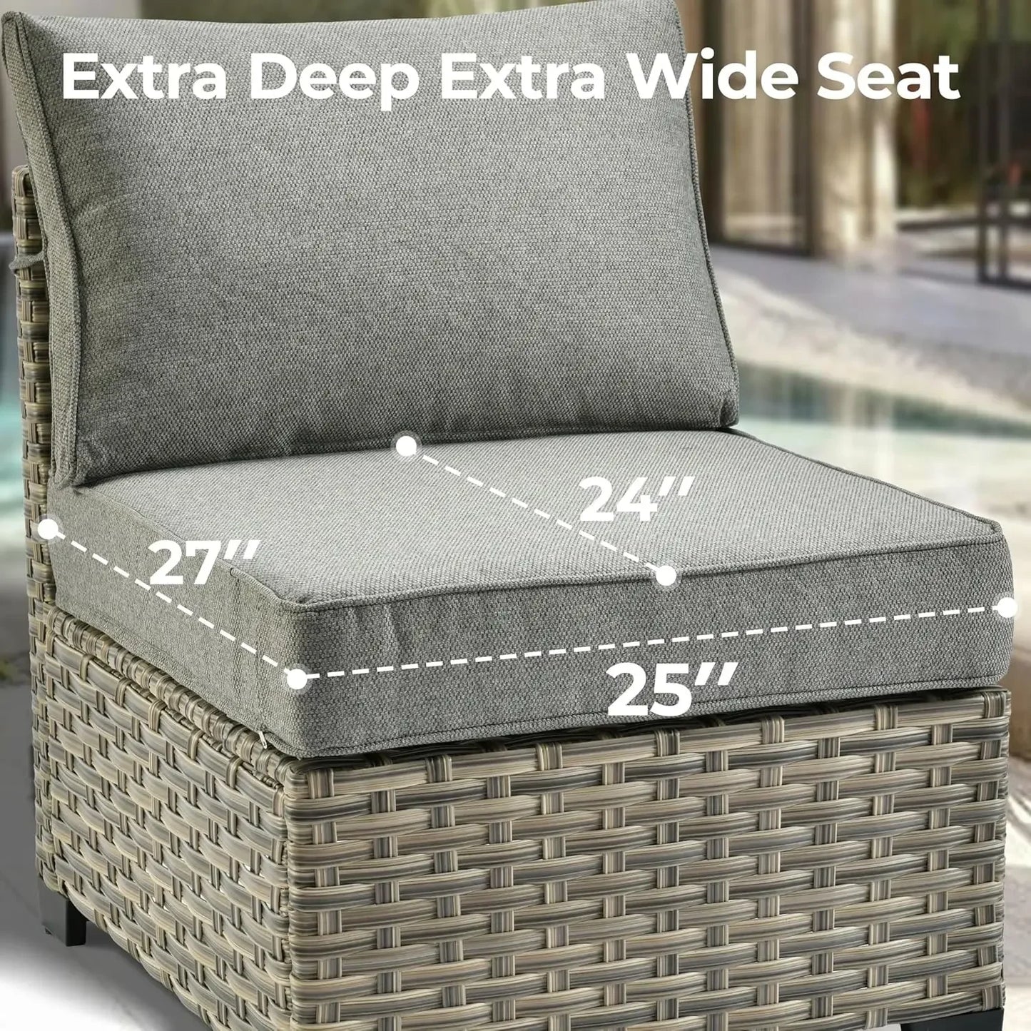 Outdoor 6-Piece Wicker Sectional Patio Furniture Set