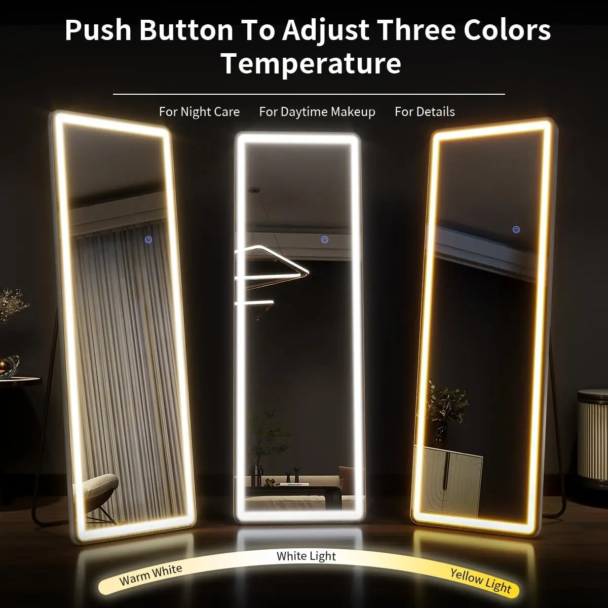 Koonmi Full Length Mirror With Dimmable LED Lights