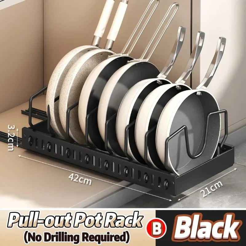 Andralyn Kitchen Heavy Duty Pullout Pot Rack With Slide Rails