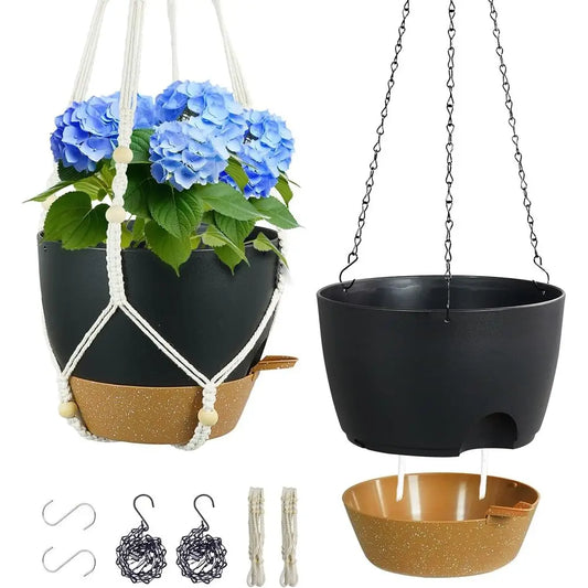 Self Watering Hanging Planters 10 Inch For Indoor Outdoor Use