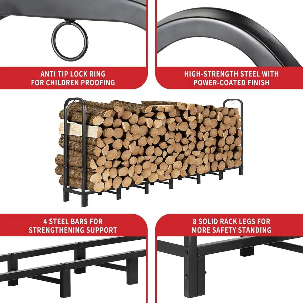 Outdoor Heavy-Duty Adjustable Log Storage Rack