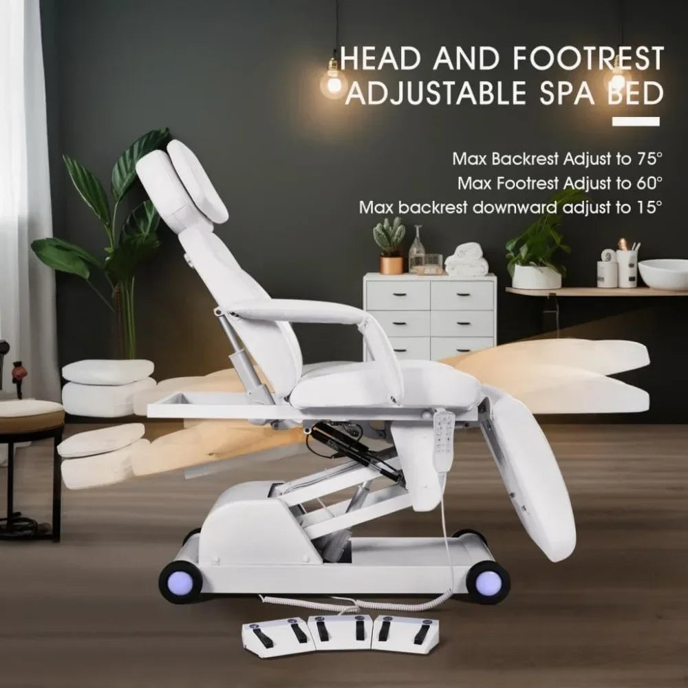 Electric Adjustable Facial Bed For Esthetician 110V With Led Light
