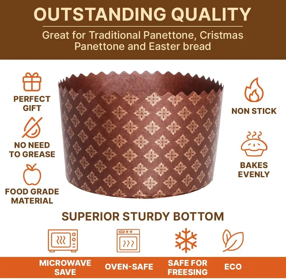 Paska Mold Kulich Panettone Paper Baking Molds 12 Pack