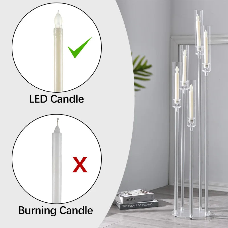VINCIGANT Acrylic 5 Arm Floor Candelabra Centerpiece