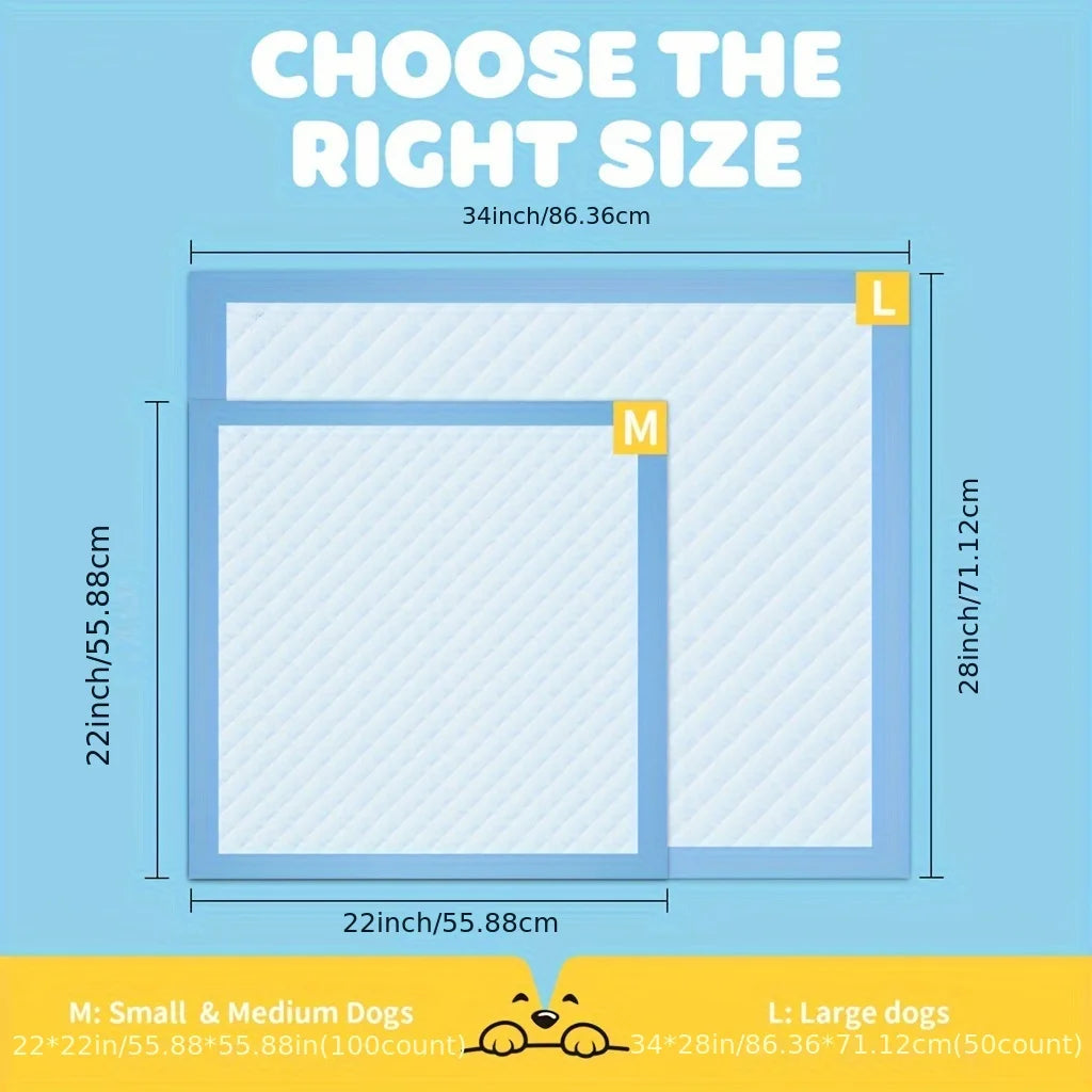 34"x 28" X-Large Blue Dog Pee Pads, XL Disposable Pet Piddle Pad And Potty Pads For Adults, Elderly, Dogs, Puppies, Doggie, Extra Large Training Puppy Pee Pads Super Absorbent Leak-Proof & Odor Control, Christmas Gifts