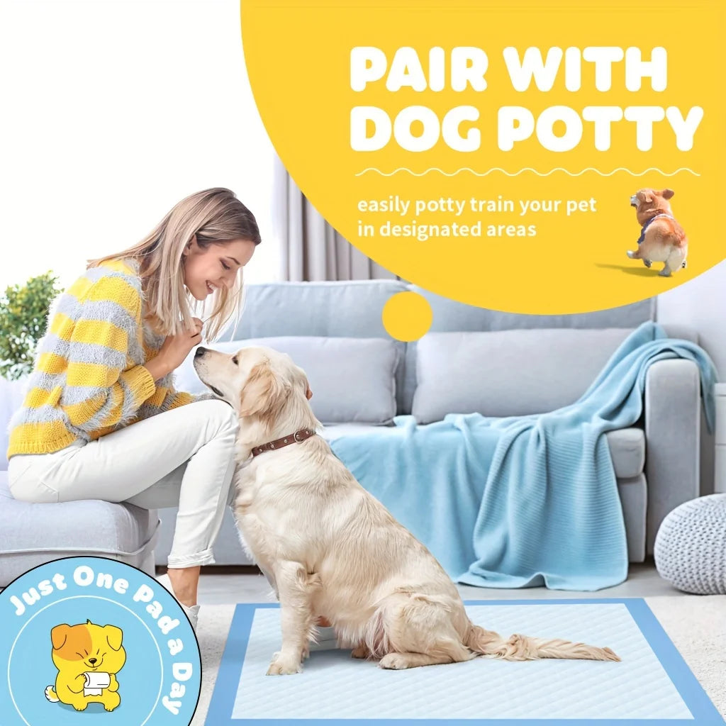 34"x 28" X-Large Blue Dog Pee Pads, XL Disposable Pet Piddle Pad And Potty Pads For Adults, Elderly, Dogs, Puppies, Doggie, Extra Large Training Puppy Pee Pads Super Absorbent Leak-Proof & Odor Control, Christmas Gifts